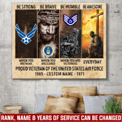US Air Force, E 7 Air Force Master Sergeant - Canvas (With Frame) 10x8in