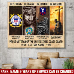 US Coast Guard, Honor, Duty, Service - Canvas (With Frame) 10x8in