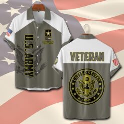 US Army, Freedom Over Fear - Short Sleeve Button Shirt