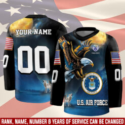 US Air Force , Aim High … Fly-Fight-Win - Hockey Jersey