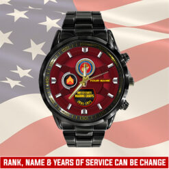 US Marine Corps, Lest We Forget - Black Stainless Steel Watch