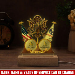 US Army, Always Remember, Never Forget - Personalized Led Lamp