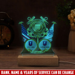 US Coast Guard, Freedom Isn't Free - Personalized Led Lamp