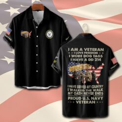US Navy, Freedom Isn't Free - Short Sleeve Button Shirt