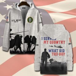US Army, E 6 Army Staff Sergeant - Zip Hoodie