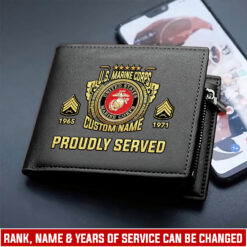 US Marine Corps, American By Birth, Veteran By Choice - Man Wallet