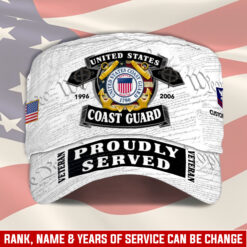 US Coast Guard, American By Birth, Veteran By Choice - Military Cap