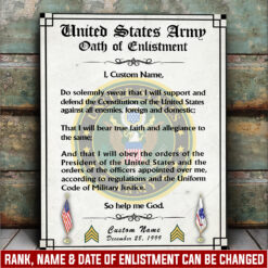 US Army - Canvas (With Frame) 16x12in