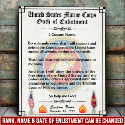 US Marine Corps - Canvas (With Frame) 16x12in