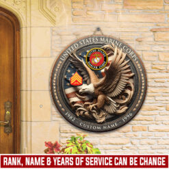 US Marine Corps, O 2 Marines First Lieutenant - 2 Layers Wooden Sign 8x8in