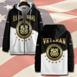 US Coast Guard, American By Birth, Veteran By Choice - Zip Hoodie