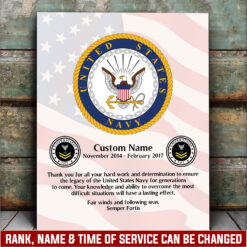 US Navy, E 5 Gold - Canvas (With Frame) 10x8in
