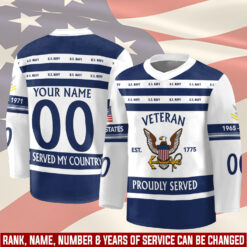 US Navy, E 2 White - Hockey Jersey