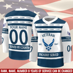 US Air Force , E 3 Air Force Airman First Class - Hockey Jersey