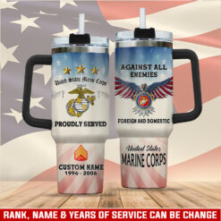 US Marine Corps, No One Gets Left Behind - Stainless Steel Tumbler 40oz