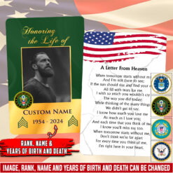 Custom Printed Memorial Metal Card, A Letter From Heaven