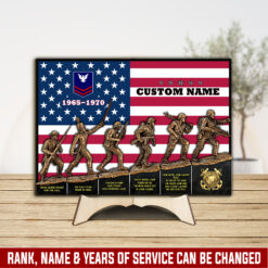 US Coast Guard, E 7 Red - 2 Layers Wooden Plaque 18x18in