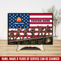 US Marine Corps, W 3 Marines Chief Warrant Officer 3 - 2 Layers Wooden Plaque 18x18in