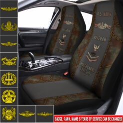 Navy Badge, Remember - Honor - Respect - Car Seat Covers