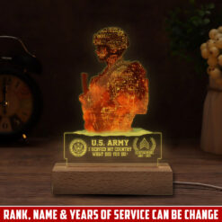 US Army, Always Remember, Never Forget - Personalized Led Lamp
