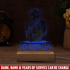 US Navy, E 6 Red - Personalized Led Lamp