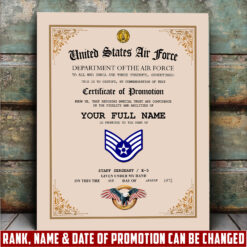 US Air Force, E 8 Air Force Senior Master Sergeant - Canvas (With Frame) 10x8in
