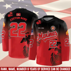 US Marine Corps, Never Retreat, Never Surrender - Hockey Jersey