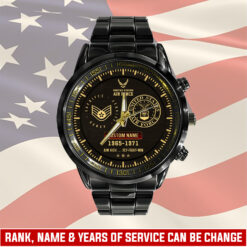 US Air Force, O 3 Air Force Captain - Black Stainless Steel Watch