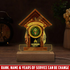 US Army, Remember - Honor - Respect - Personalized Led Lamp