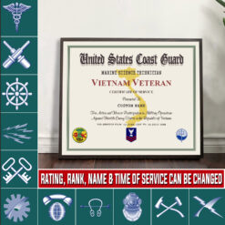 Coast Guard Rating, E 6 Red - Poster With Frame 10x8in (Recommended)