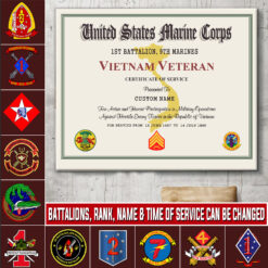Marine Battalion, Honoring All Who Served - Canvas (With Frame) 10x8in