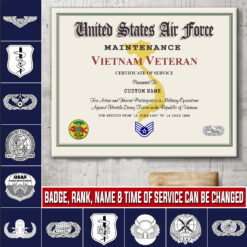 Air Force Badge, Proud Veteran - Canvas (With Frame) 10x8in