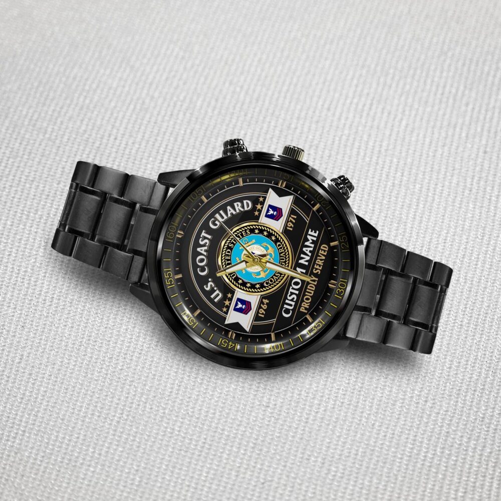 US Coast Guard, All Gave Some, Some Gave All - Black Stainless Steel Watch - Image 3