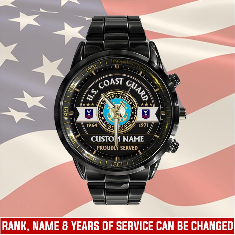 US Coast Guard, All Gave Some, Some Gave All - Black Stainless Steel Watch