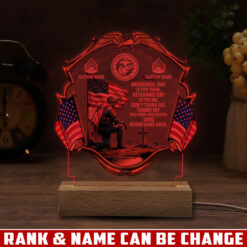US Marine Corps, No One Fights Alone - Personalized Led Lamp