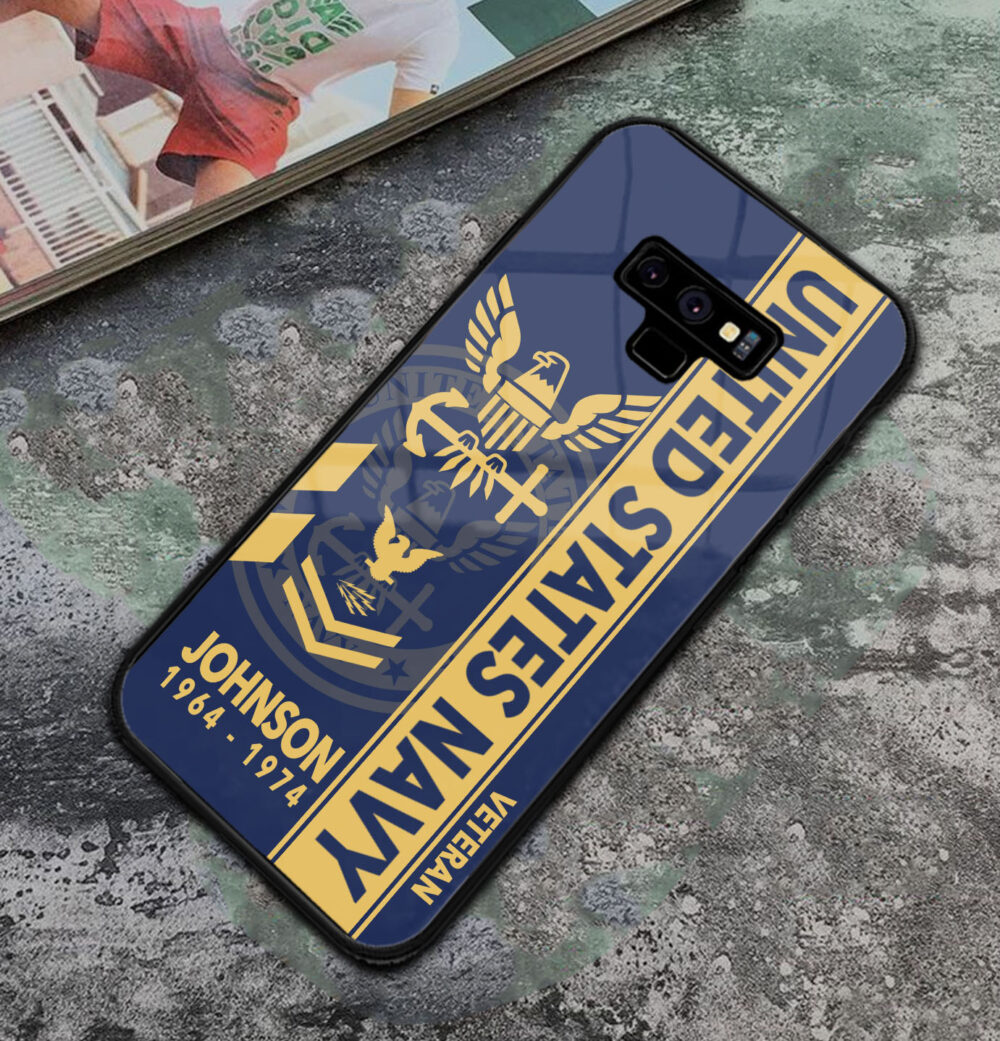 US Navy, By Sea, Air and Land - Premium Glass Phone Case - Image 2