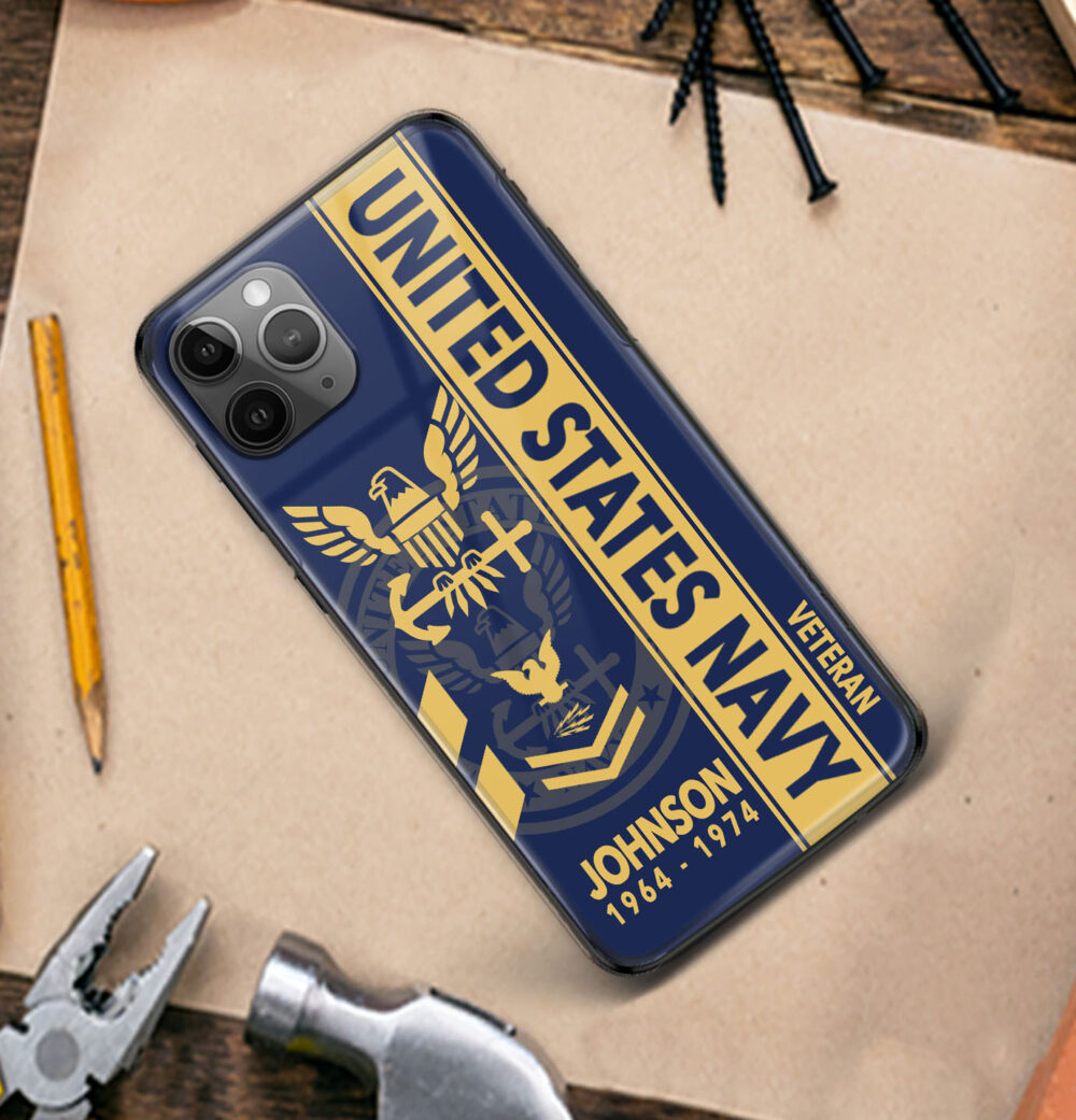 US Navy, By Sea, Air and Land - Premium Glass Phone Case