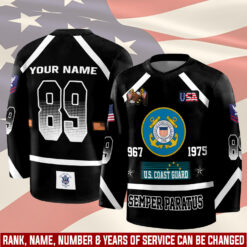 US Coast Guard, Honor, Duty, Service - Hockey Jersey