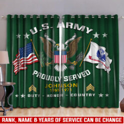 US Army, Honor, Duty, Service - Window Curtains 52x108in