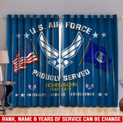 US Air Force , American By Birth, Veteran By Choice - Window Curtains 52x108in