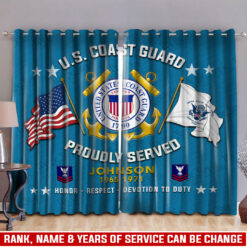 US Coast Guard, E 4 Red - Window Curtains 52x108in