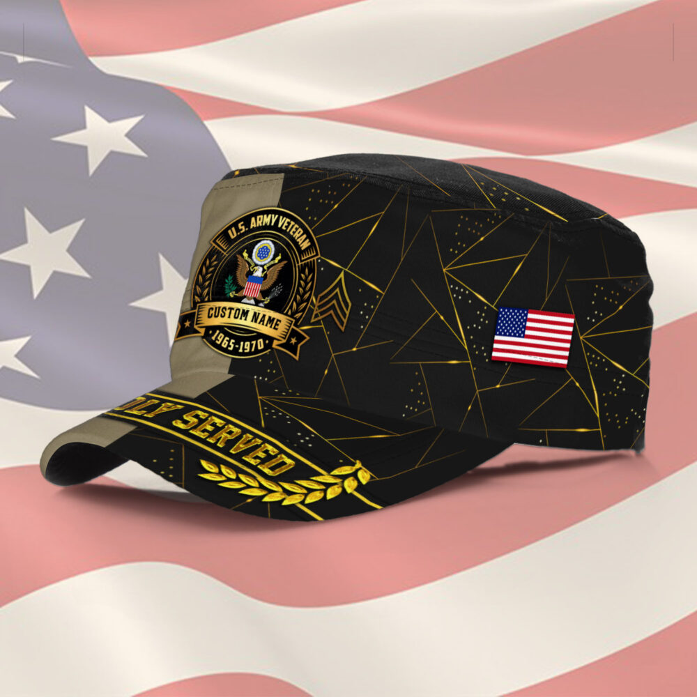US Army, Proud Veteran - Military Cap - Image 2