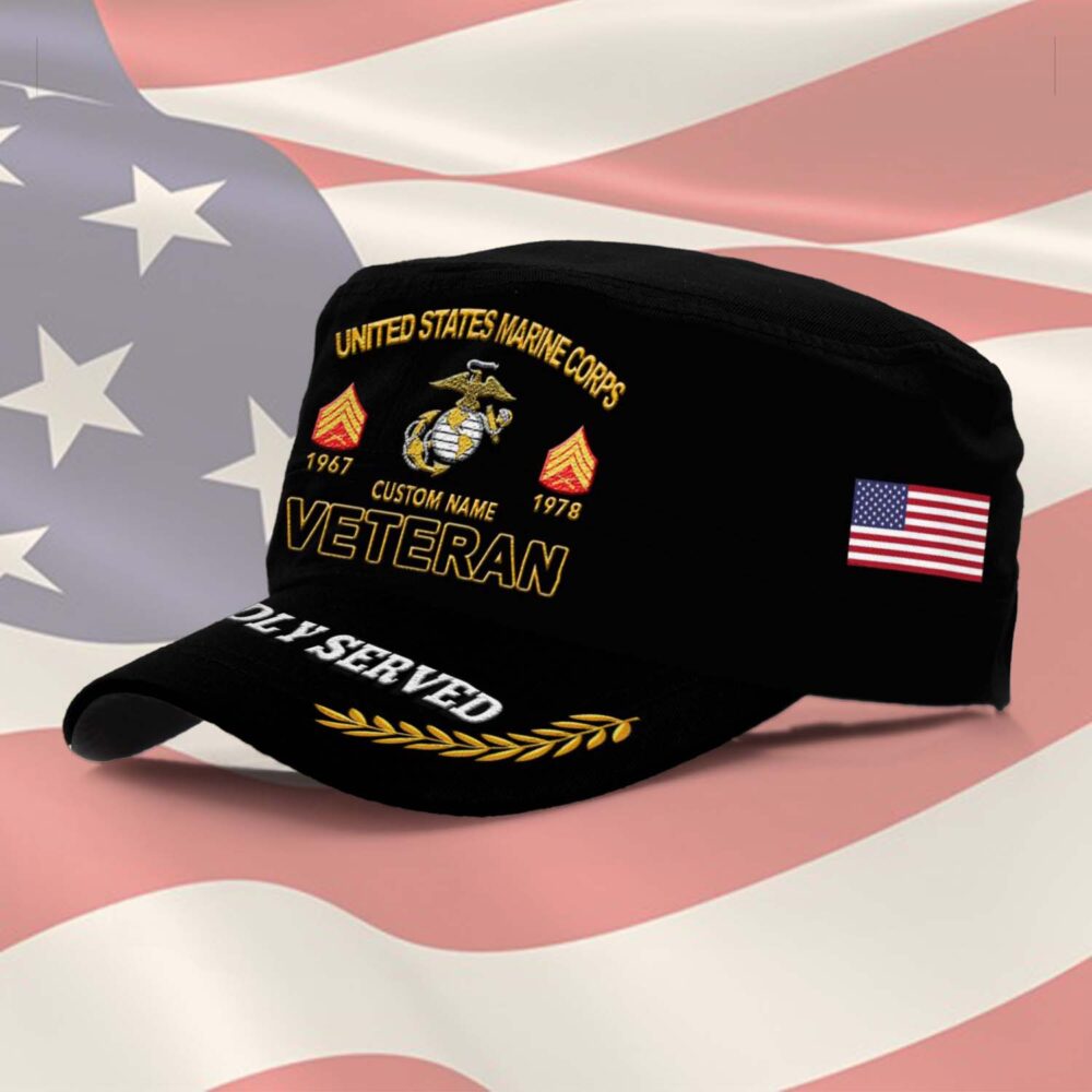 US Marine Corps, American By Birth, Veteran By Choice - Military Cap - Image 2