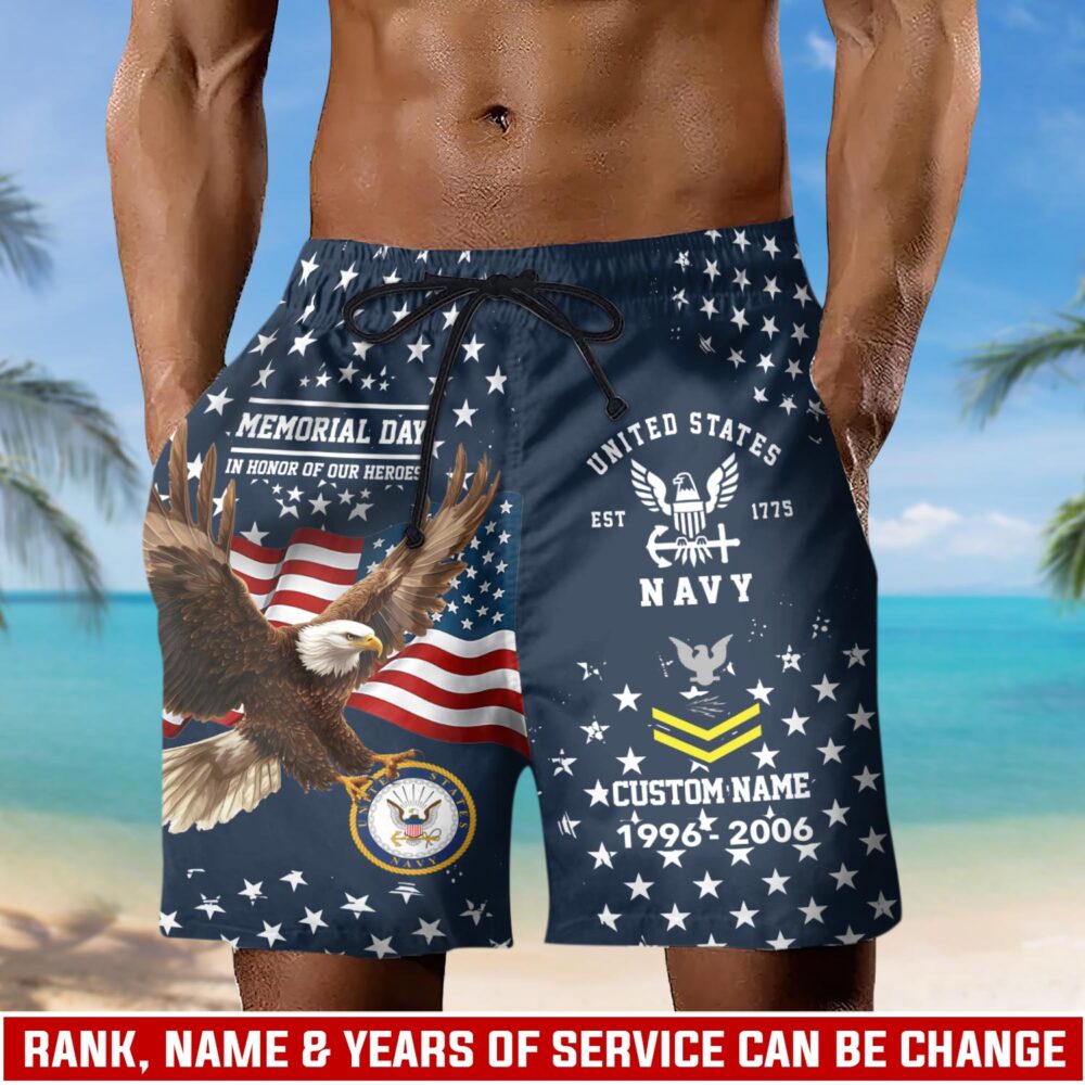 US Navy, E 7 Red - Men's Shorts