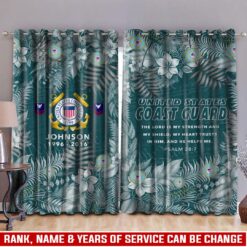 US Coast Guard, E 2 Blue - Window Curtains 52x108in