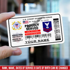 US Coast Guard, Freedom Over Fear - Printed Metal Card