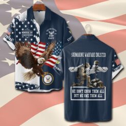 Navy Badge, Honor, Duty, Service - Short Sleeve Button Shirt