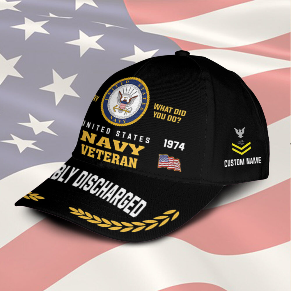 US Navy, Proud Veteran - Classic Cap - Image 2