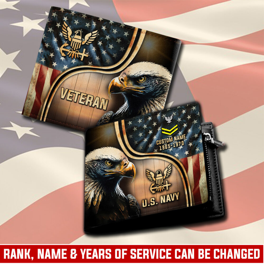 US Navy, Honor, Duty, Service - Man Wallet
