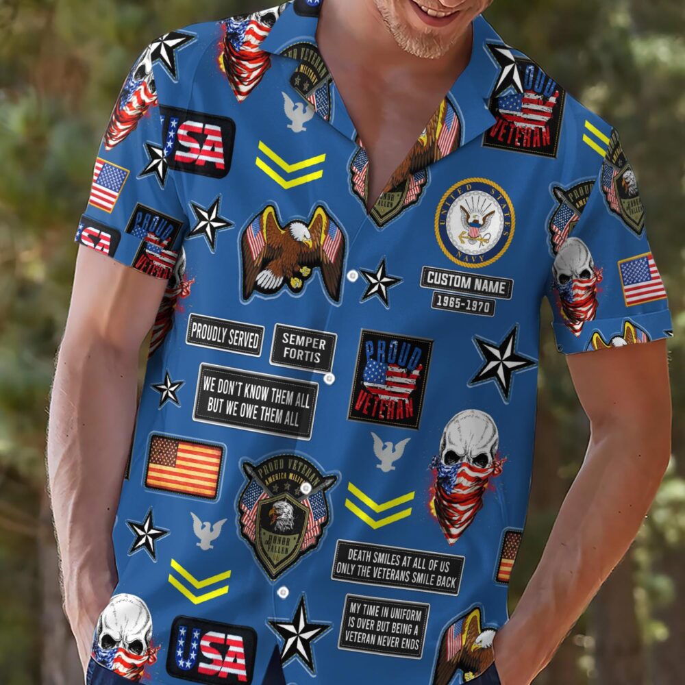 US Navy, E 2 Blue - Hawaii Shirt - Image 2